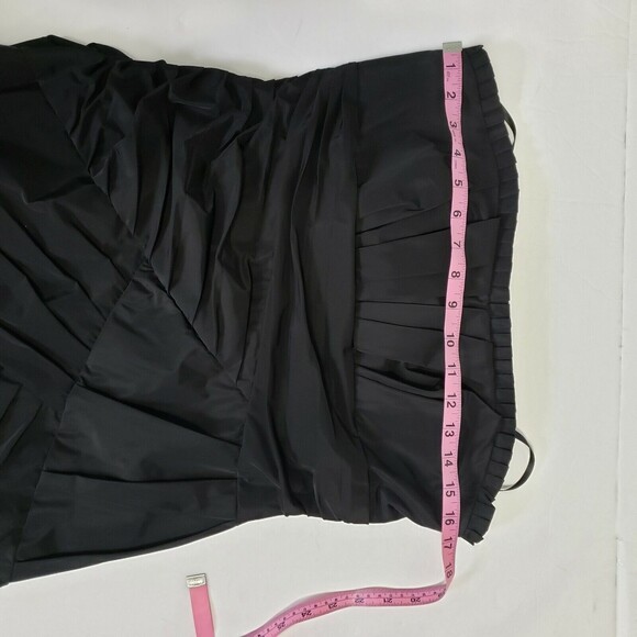 MaxAndCleo Cocktail Party Dress Tracey 10 Black Taffeta Strapless Ruched Pleated - Picture 10 of 11